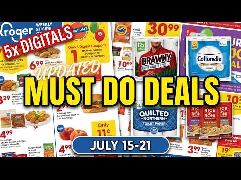 *MONEYMAKER* Kroger UPDATED Must Do Deals for 7/15-7/21 | 5x Digital Coupons, Weekly Digitals & MORE