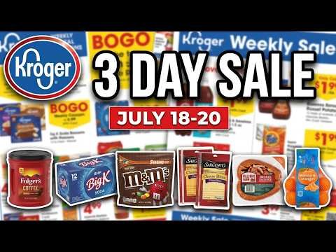 *WOW* Kroger's *3 DAY SALE* for 7/18-7/20 | HOT Deals on Coffee, Soda, M&Ms, Cheese & MORE