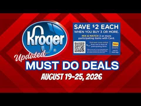 *$.49 Pasta* Kroger UPDATED Must Do Deals for 8/19-8/25 | MEGA, BOGO, 5x Digitals, & MORE