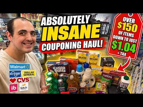 OVER $150 OF ITEMS TO $1.04 + TAX ~ ABSOLUTELY INSANE COUPONING HAUL ~ WALMART / KROGER / CVS / DG