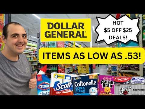 HOT DOLLAR GENERAL $5 OFF $25 DEALS (08/15/26) ~ ITEMS AS LOW AS .53 EACH!