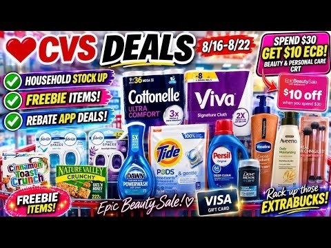 8/16 CVS DEALS *9 MUST DO CVS DEALS* $10 / $30 BEAUTY / PERSONAL CARE &Spend $30 Get $10 ECB Deals!