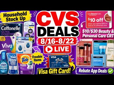 8/16/26 CVS *in store* LIVE!!! $10/$30 BEAUTY / PERSONAL CARE CRT & HOUSEHOLD STOCK UP! #cvsdeals