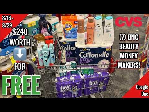 CVS Free & Cheap Coupon Deals & Haul | 8/16 – 8/29| EPIC BEAUTY MONEY MAKERS!🔥| Learn CVS Couponing