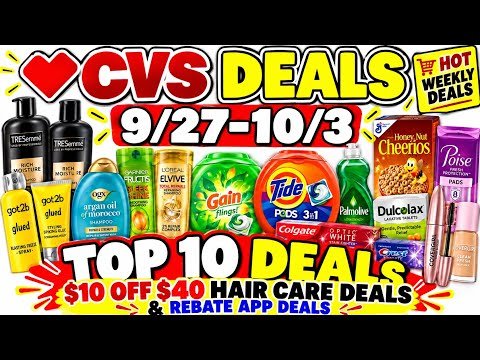 9/27 CVS COUPONING DEALS ($10/$40 HAIR CARE CRT + HOUSEHOLD DEALS)! 9/27 CVS Deals This Week