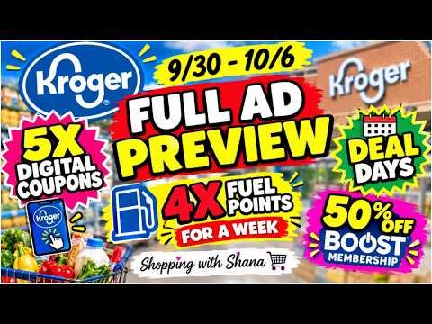 Kroger *FULL* Ad Preview for 9/30-10/6 | 5x Digitals, DEAL DAYS, 4x Fuel Point for a WEEK, & MORE