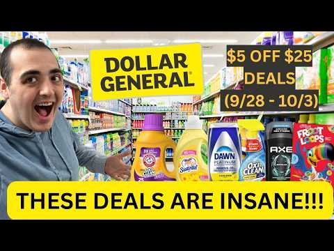 ABSOLUTELY INSANE DOLLAR GENERAL $5 OFF $25 COUPONING DEAL SCENARIOS (9/28/26 – 10/3/26)