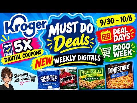 *DAILY DEAL* Kroger MUST DO Deals for 9/30-10/6 | 5x Digitals, BOGO Week, NEW Weekly Digitals + MORE
