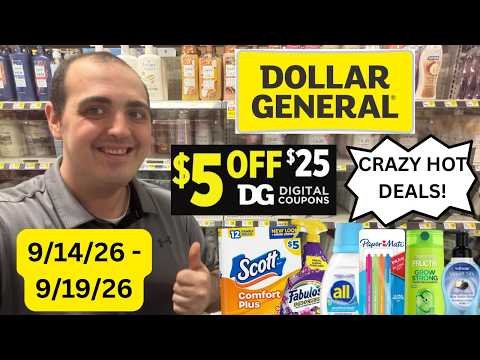 CRAZY HOT DOLLAR GENERAL COUPONING DEALS! (9/14/26 – 9/19/26) ~ $5 OFF $25 and $5 OFF 15 SCENARIOS