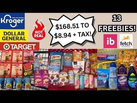 13 HOT FREEBIE DEALS! ~ ABSOLUTELY INSANE COUPONING HAUL ($168.51 to $8.94 + Tax) ~ KROGER/DG/TARGET
