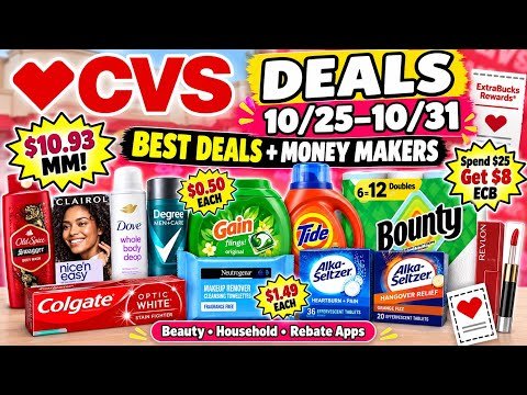 10/25 CVS COUPONING DEALS (MONEYMAKERS & GAIN STOCK UP + FETCHTOPIA)! 10/25 CVS Deals This Week