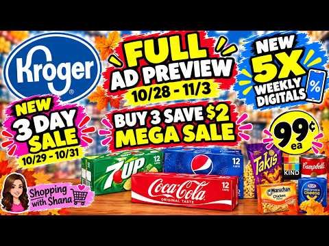 *NEW MEGA SALE* Kroger FULL Ad Preview for 10/28-11/3 | $.99 Sale, Weekly Digital, 3 Day Sale & More