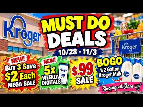 *NEW MEGA* Kroger MUST DO Deals for 10/28-11/3 | $.99 Sale, BOGO, Weekly Digitals, & MORE