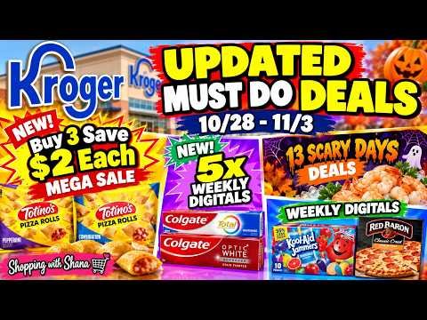 *3 DAY SALE* Kroger UPDATED Must Do Deals for 10/28-11/3 | MEGA SALE, Weekly Digitals, & MORE