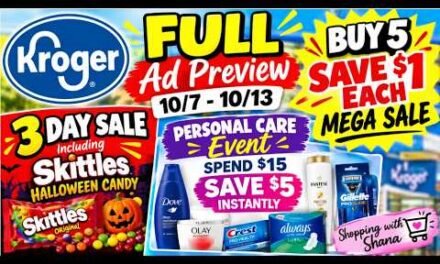 Kroger *FULL* Ad Preview for 10/7-10/13 | Buy 5 Save $1 Each MEGA SALE, Personal Care Event, & MORE