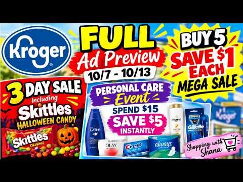 Kroger *FULL* Ad Preview for 10/7-10/13 | Buy 5 Save $1 Each MEGA SALE, Personal Care Event, & MORE