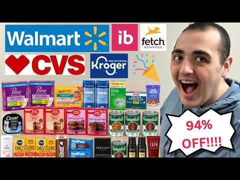 ABSOLUTELY INSANE IBOTTA COUPONING HAUL (GOT EVERYTHING 94% OFF!) ~ WALMART / KROGER / CVS DEALS