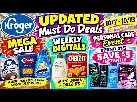 *WOW* Kroger UPDATED Must Do Deals for 10/7-10/13 | MEGA SALE, Beauty Event, Weekly Digitals, & More