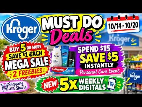 *2 FREEBIES* Kroger MUST DO Deals for 10/14-10/20 | MEGA SALE, Personal Care Event & Weekly Digitals