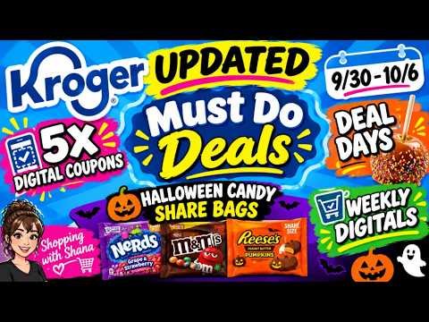 *CANDY!!!* Kroger UPDATED Must Do Deals for 9/30-10/6 | 5x Digitals, DEAL DAYS, & MORE